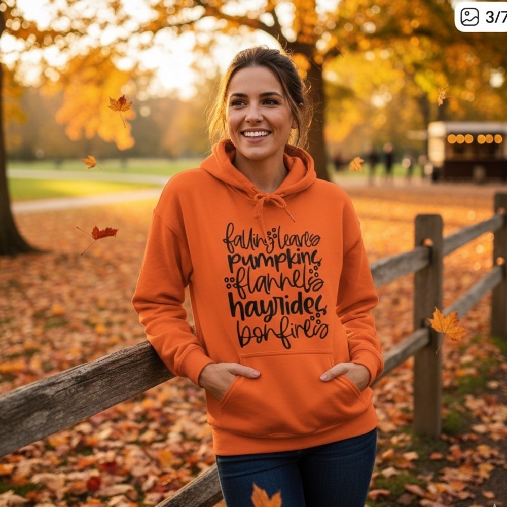 Vibrant Orange “FALL” Hoodie